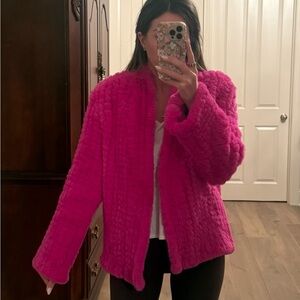 Elliatt Hot Pink Faux Fur Jacket